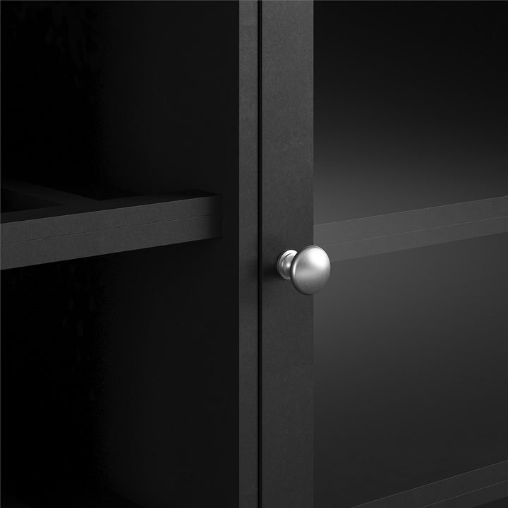 Tuxedo brand glass door bar cabinet -  Black