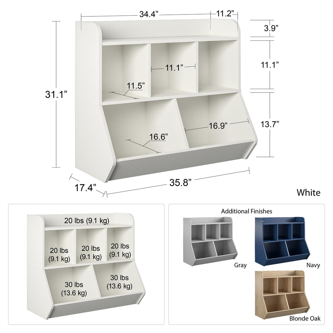 toy chest with bookshelf - Navy