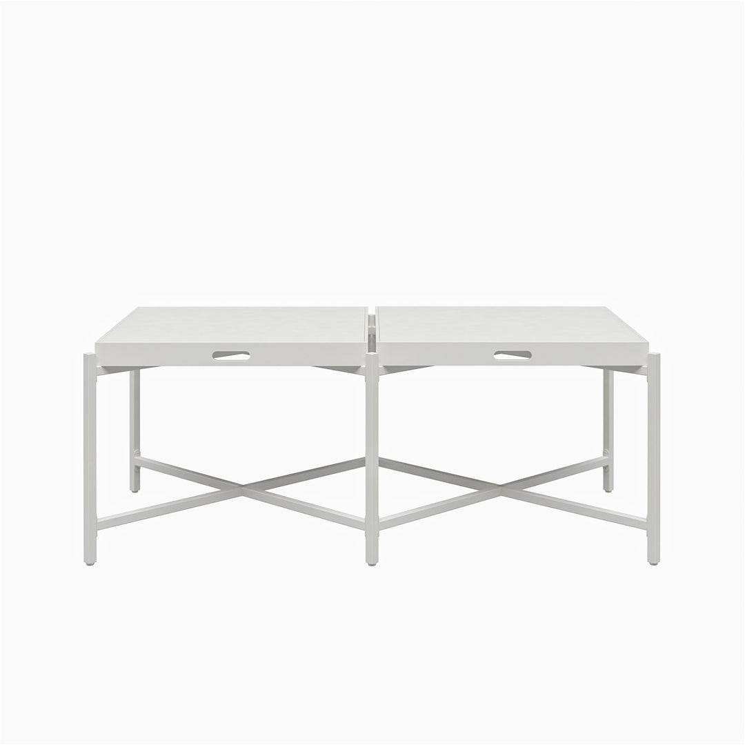 Poly Coffee Table with Removable Tray Top -  White