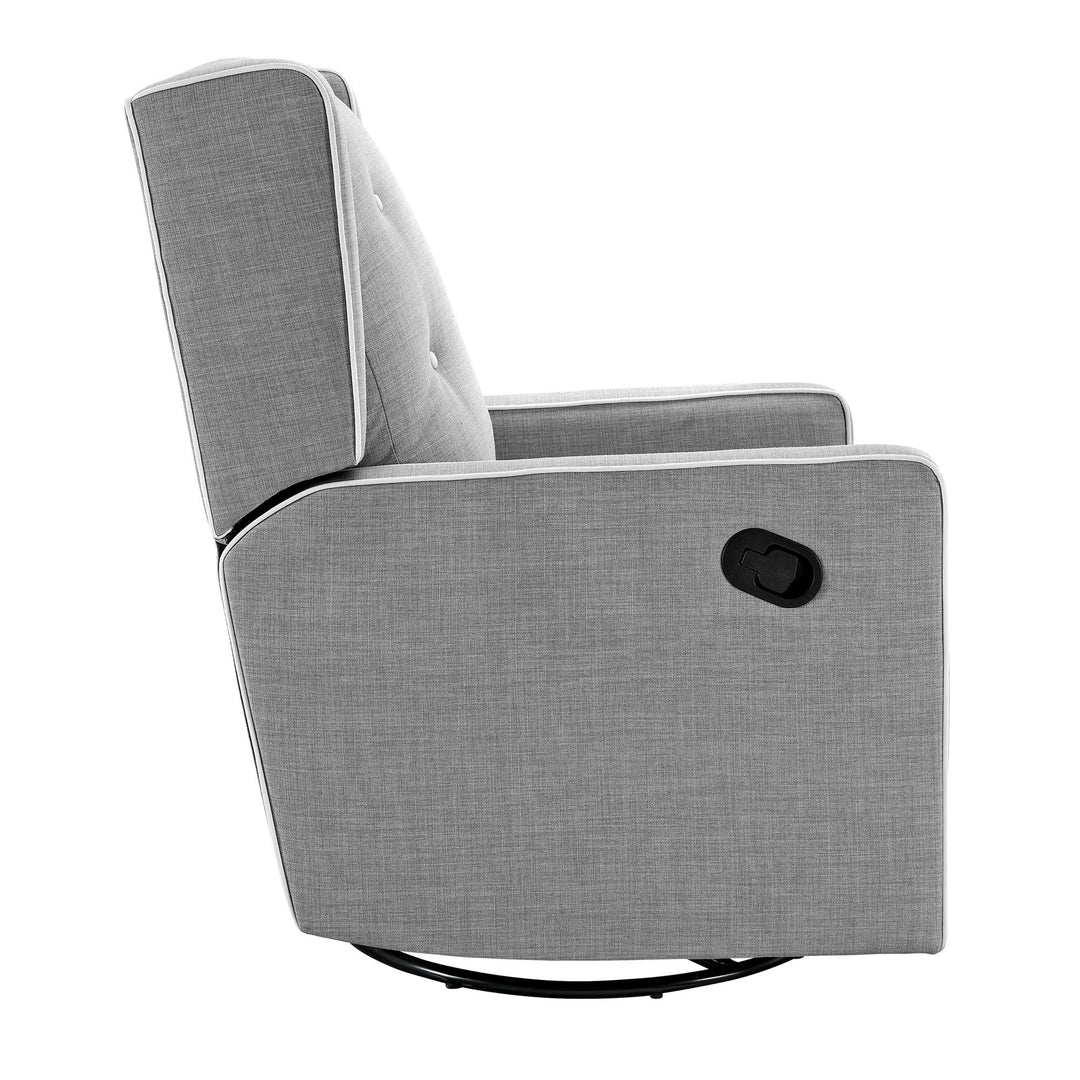 Comfortable Swivel Glider Recliner Chair -  Grey Linen