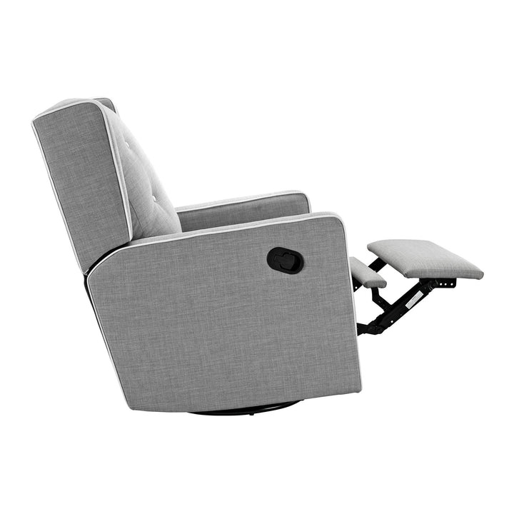 Mikayla Swivel Glider Recliner Chair -  Grey Linen