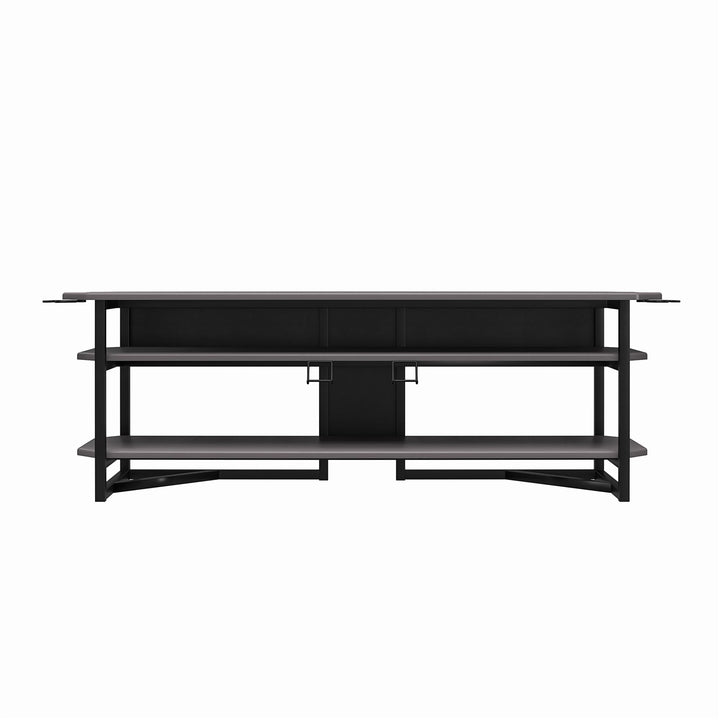 Quest Two-Tier Gaming TV Stand for TVs up to 65 Inches with Controller Holder  -  Gray
