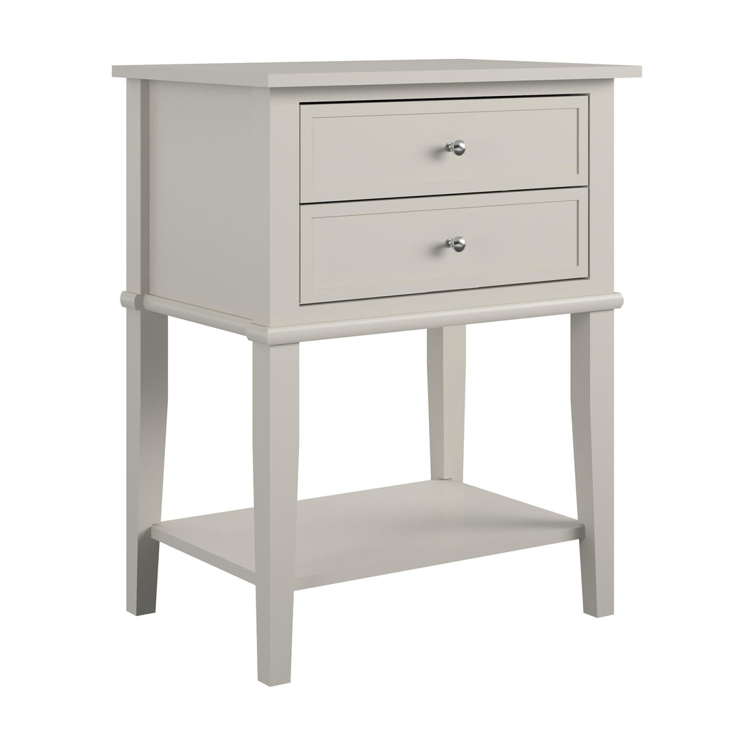 Stylish Franklin Accent Table with Drawers -  Taupe