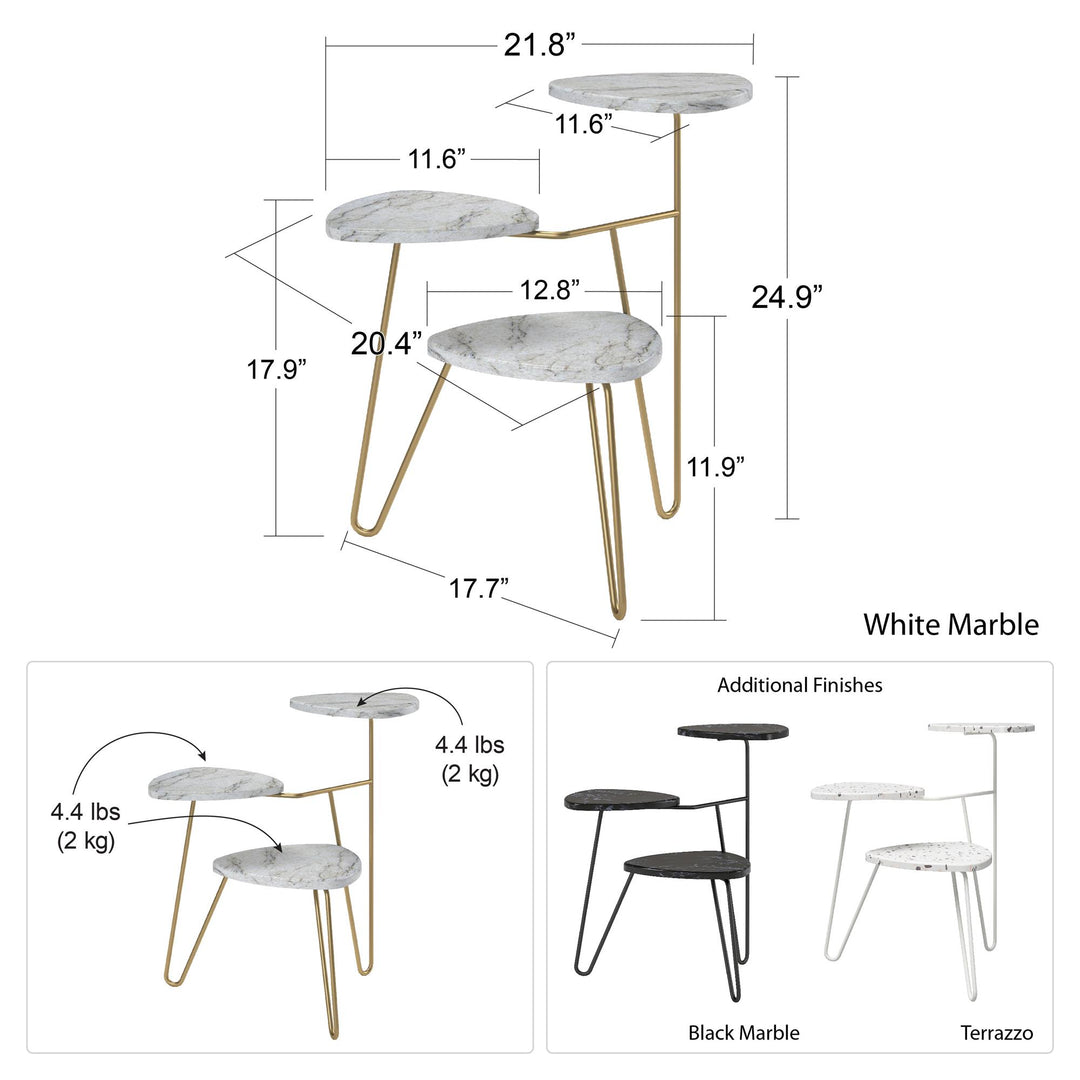 Athena Plant Stand - White marble
