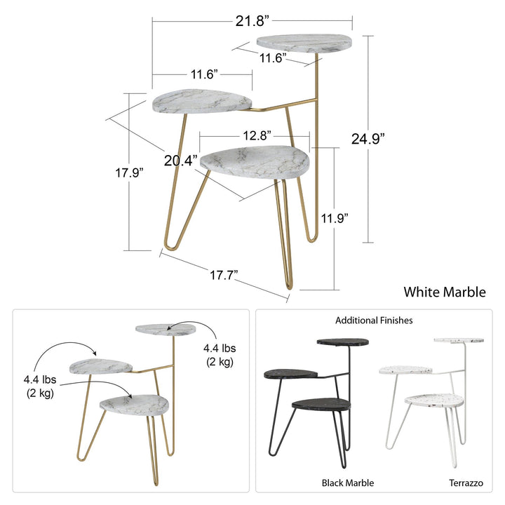 Athena Plant Stand - White marble