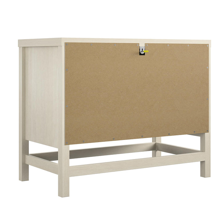 Lennon 2 Drawer Wide Nightstand with Faux Rattan - Ivory Oak