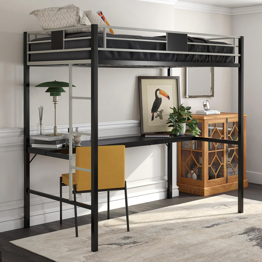 Best loft bunk with silver screen -  Black 