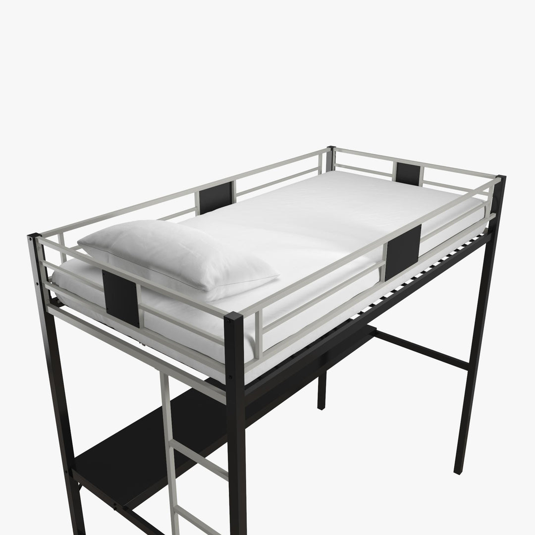 Loft bunk bed with silver screen -  Black 