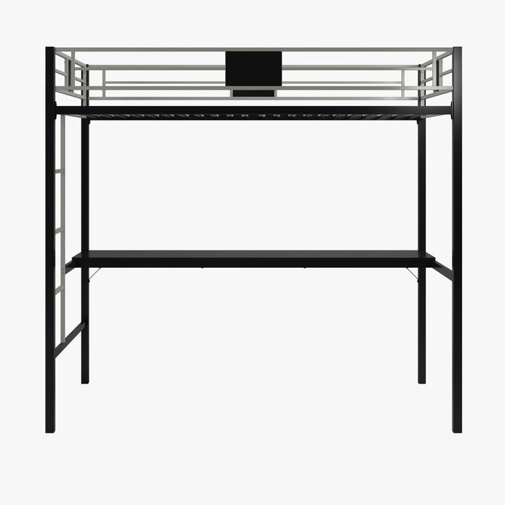 Stylish silver screen loft bunk -  Black 