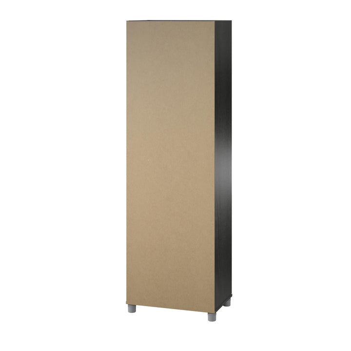 Space saving 24 inch utility storage cabinet -  Black Oak