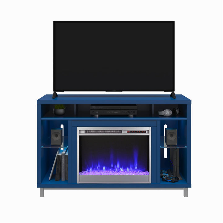 Fireplace TV Stand with 7 Color LED Lights -  Navy 