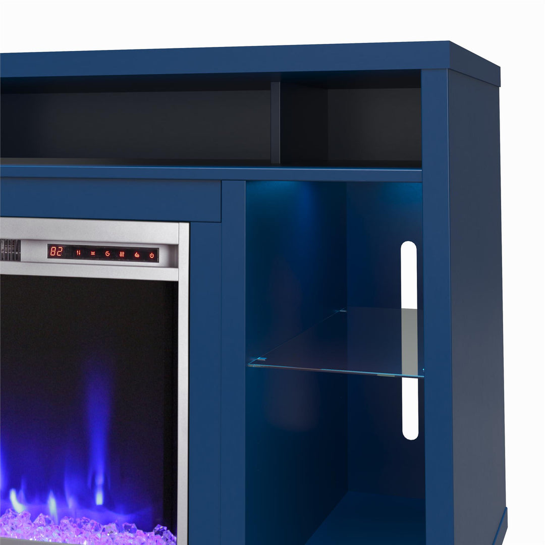 Lumina Fireplace TV Stand with LED Lighting -  Navy 