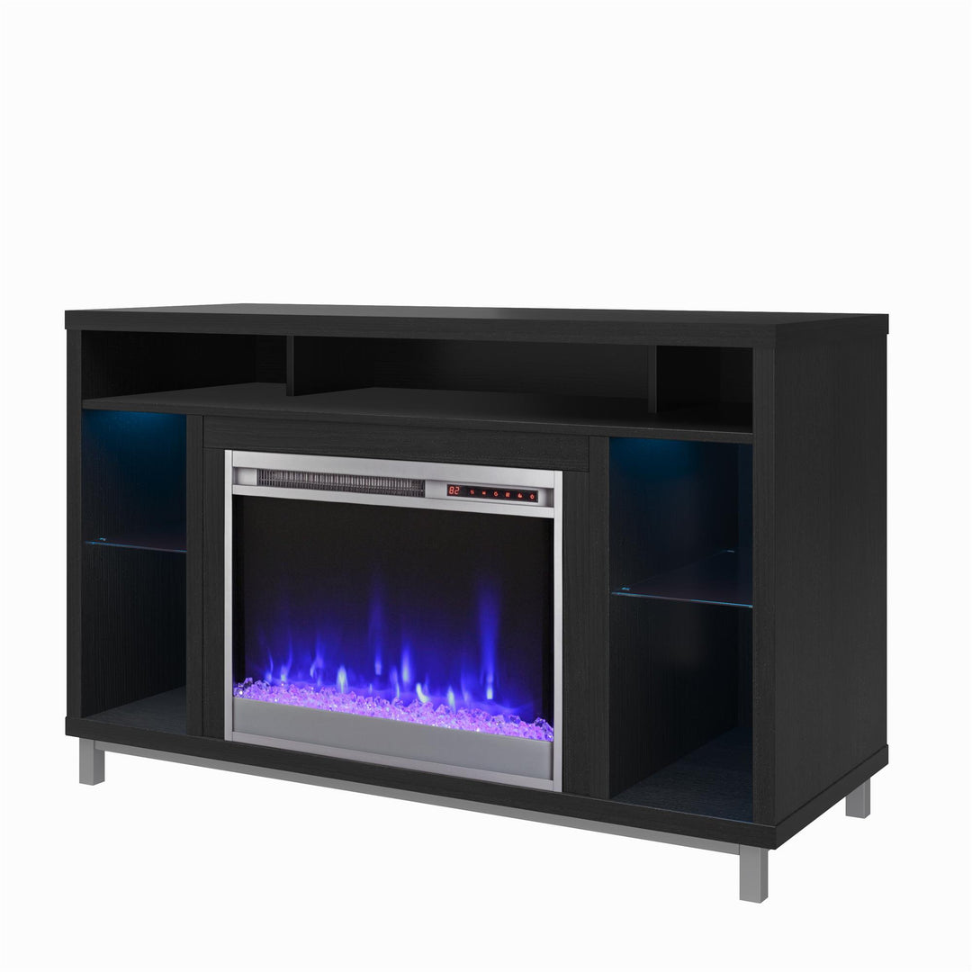 Lumina Fireplace TV Stand with LED Lighting -  Black Oak 