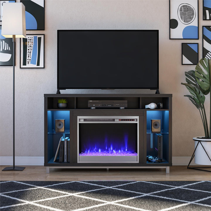 Lumina Fireplace TV Stand for 48 Inch TV -  Black Oak 