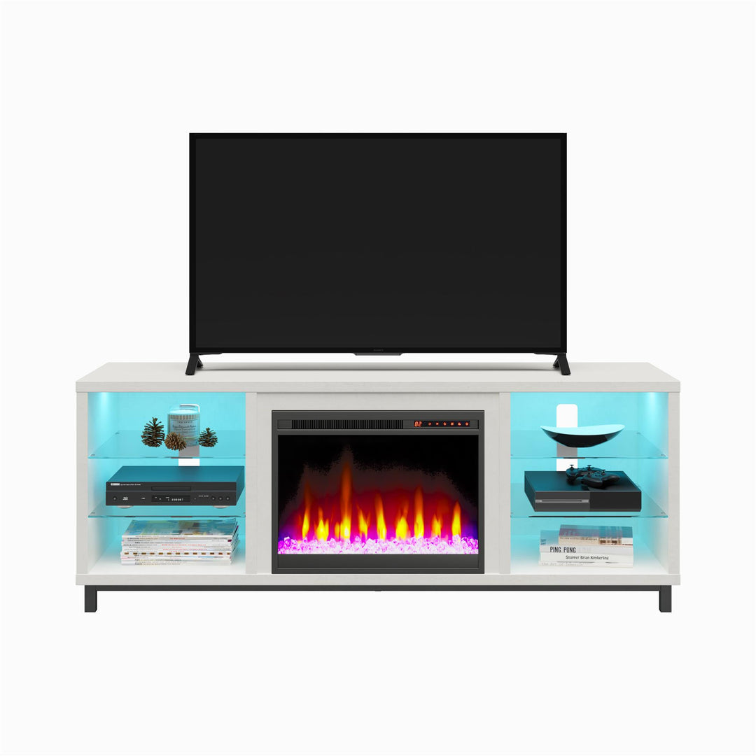 Stylish Fireplace TV Stand for 70 Inch TV -  Plaster 