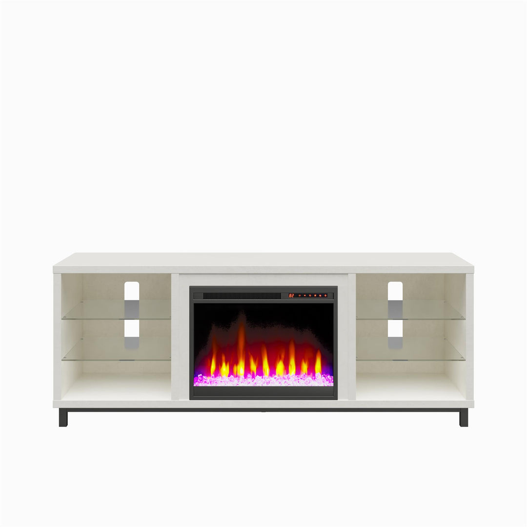 Fireplace TV Stand with 7 Color LED Lights -  Plaster 