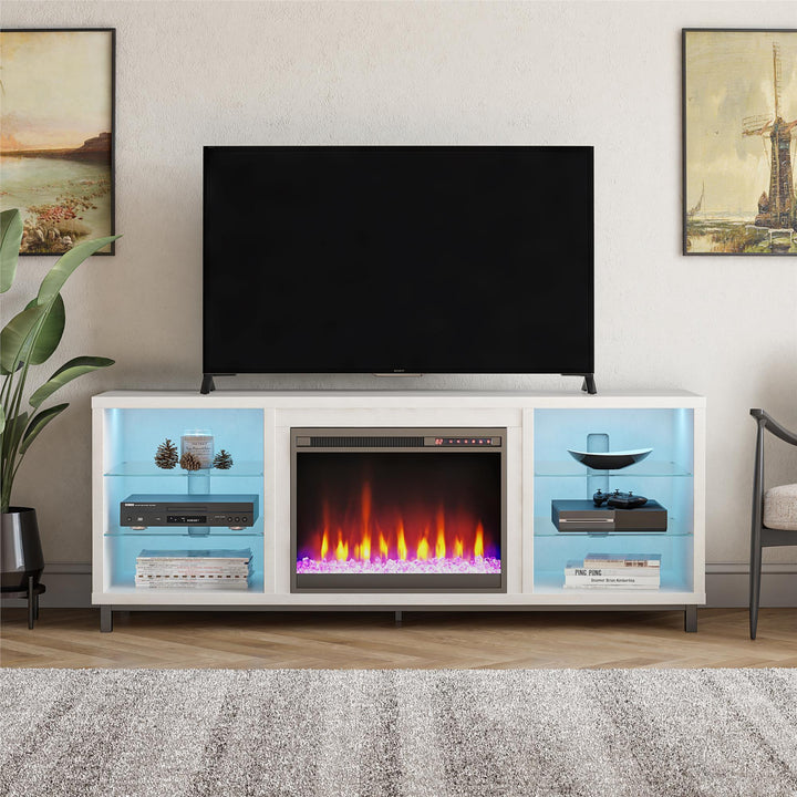 Lumina Fireplace TV Stand for 70 Inch TV -  Plaster 