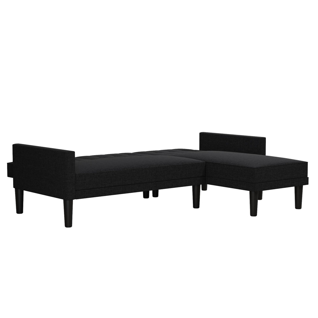 Small Space Sofa with Tufted Backrest -  Dark Gray