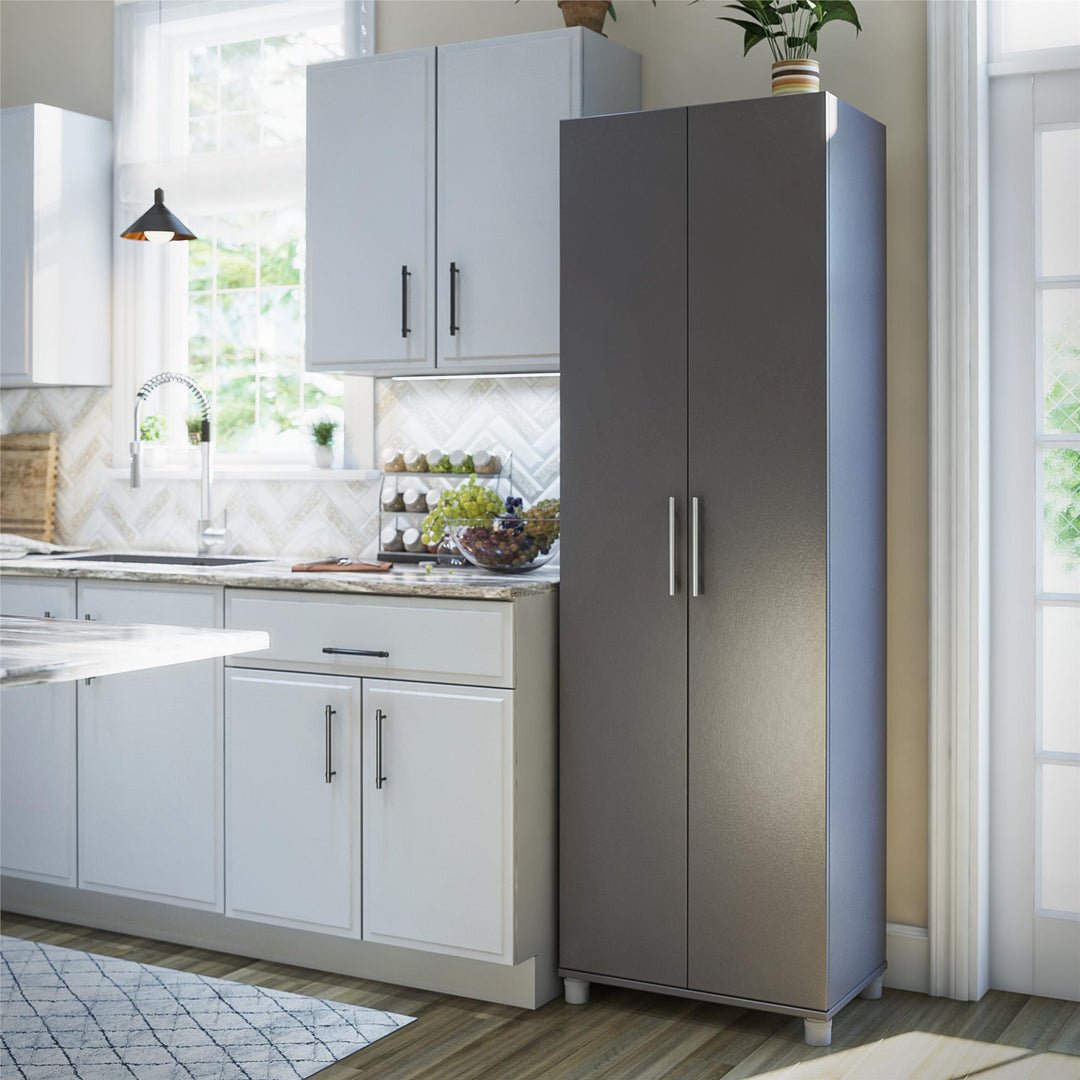 Space saving 24 inch utility storage cabinet -  Graphite Grey