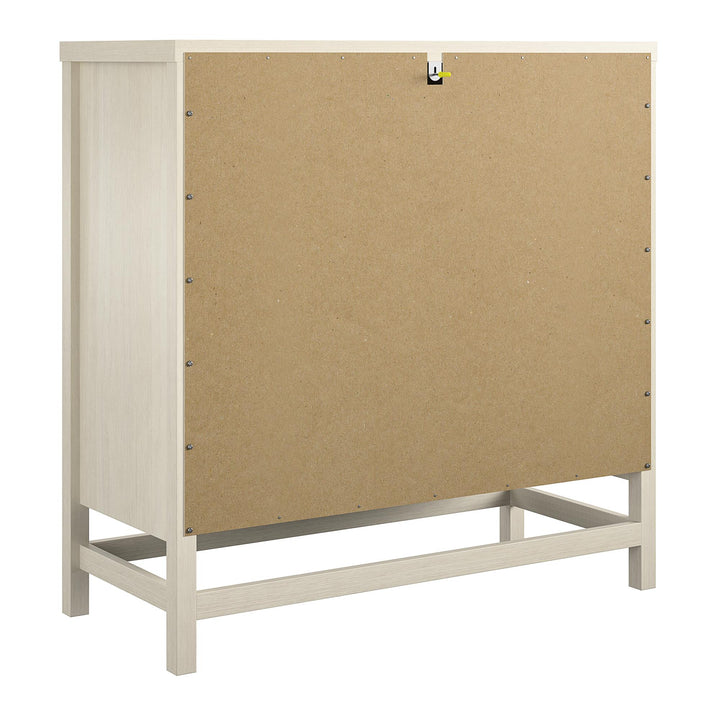 Wicker 2 door storage cabinet - Ivory Oak