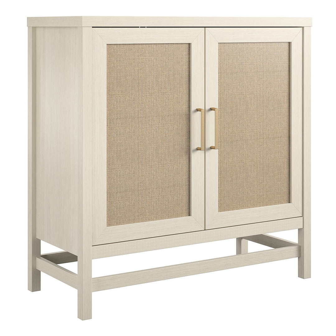 Small rattan storage cabinet - Ivory Oak