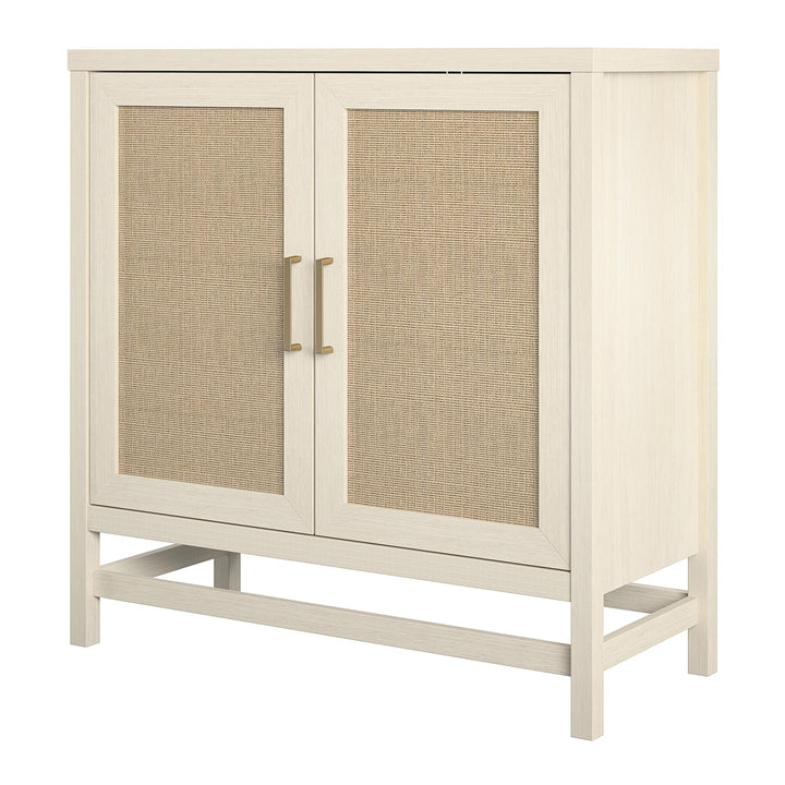 Rattan indoor storage cabinet - Ivory Oak