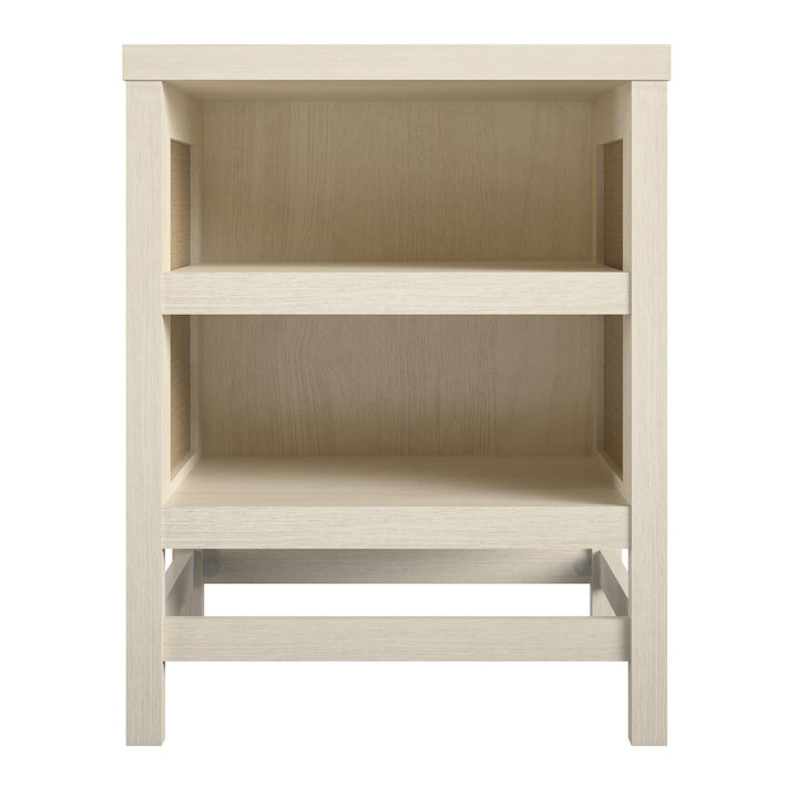 Lennon end table with open shelves - Ivory Oak