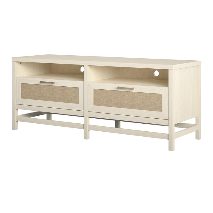 Rattan tv console - Ivory Oak