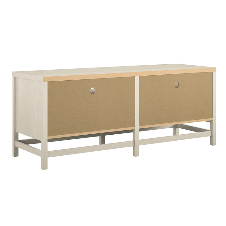 Faux rattan tv table - Ivory Oak