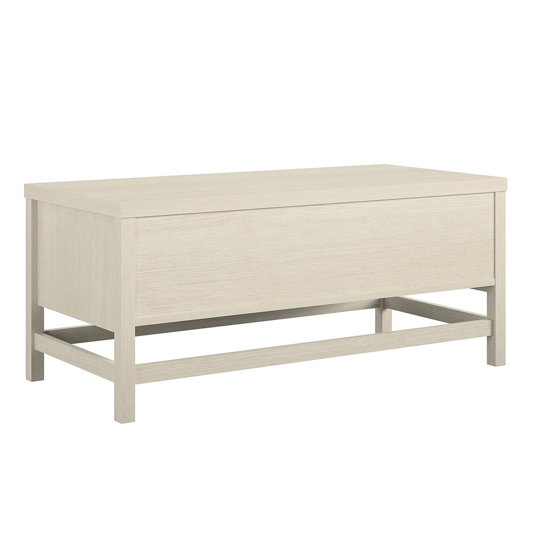 Rattan coffee table with storage - Ivory Oak