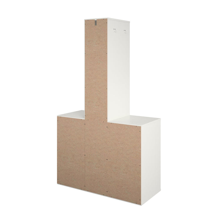 Functional Coat Rack with Cubes and Hooks - White
