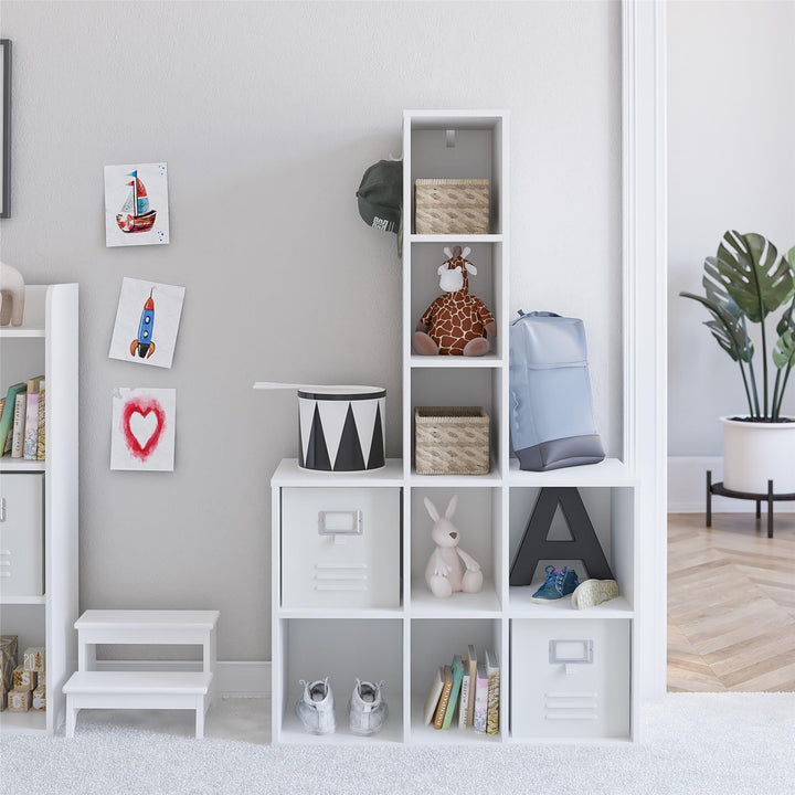 coat rack with cubbies - White