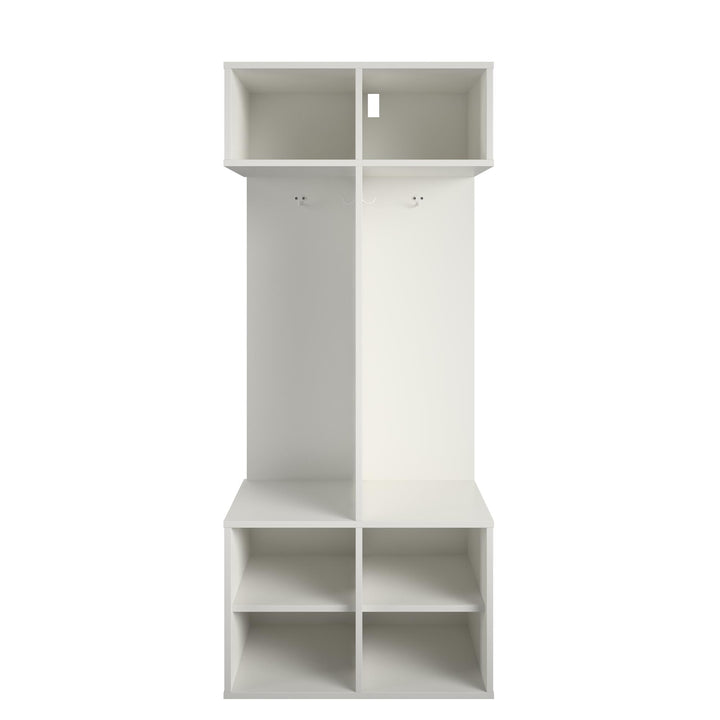 hallway coat rack with storage - White
