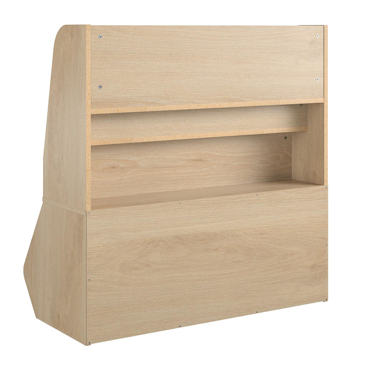 toy storage cabinet with bookcase - Blonde Oak