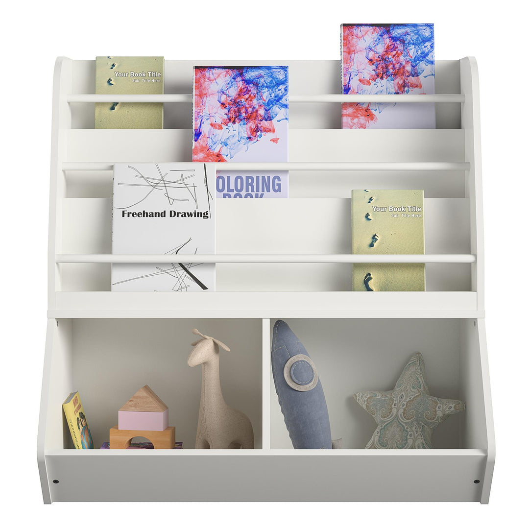 kids book and toy storage - White
