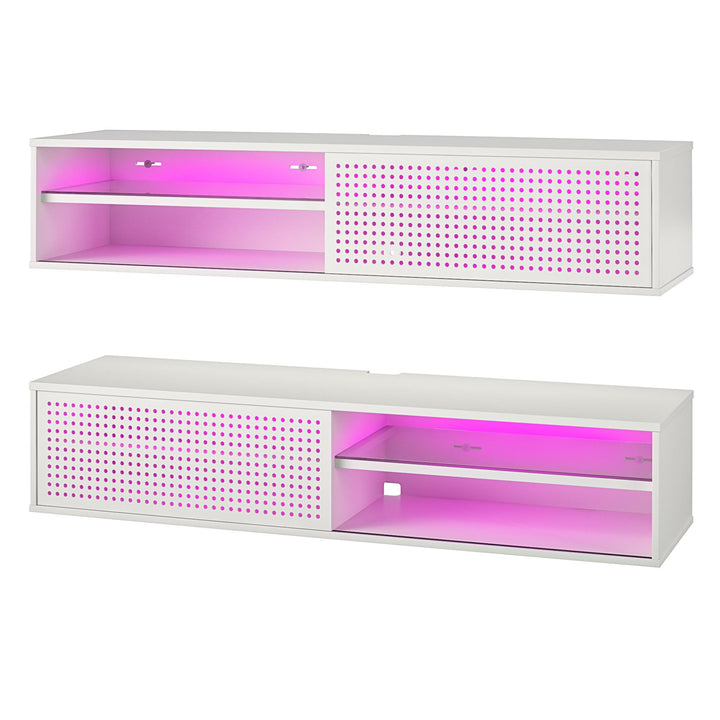 Glitch Floating TV Stand for TVs up to 60 Inches - White