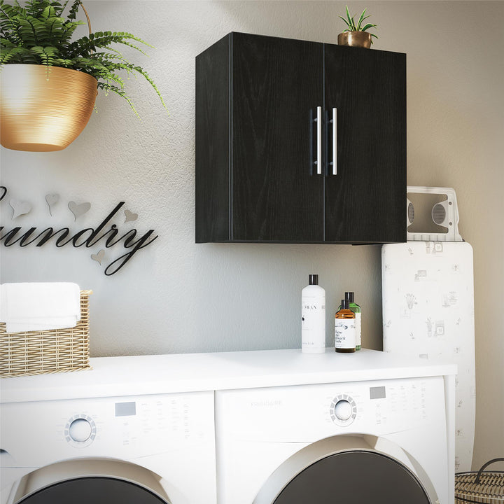 Easy to Assemble 24 Inch Wall Cabinet -  Black Oak