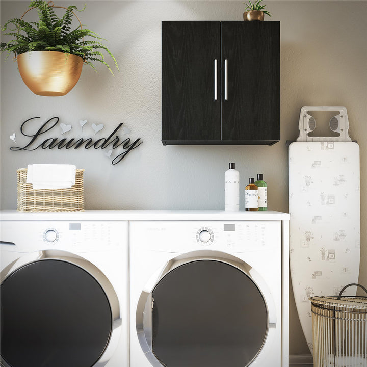 Durable and Stylish Camberly Wall Cabinet -  Black Oak