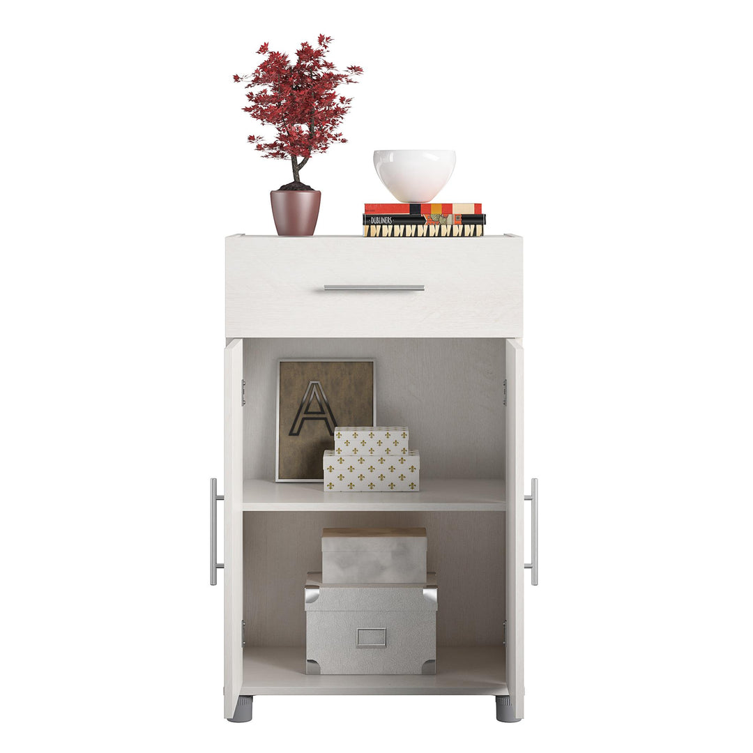 2 door storage cabinet online -  Ivory Oak