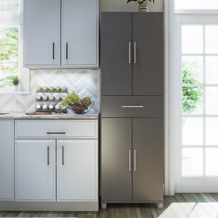 4 door cabinet with drawer - Graphite Grey
