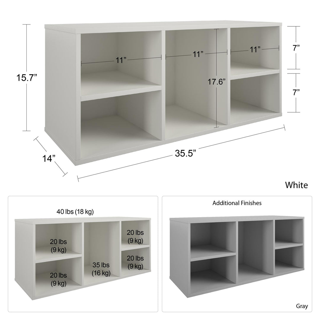 storage cube bench - Dove Gray
