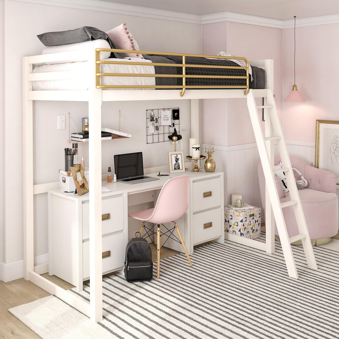 Monarch Hill Haven Loft Bed with Ladder -  White  -  Twin