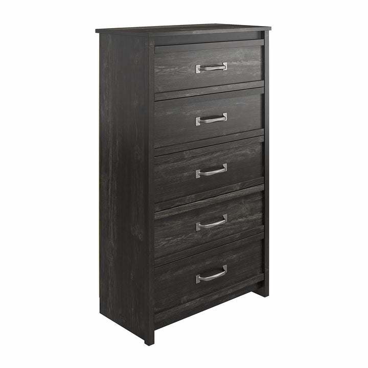 Dresser with pewter accents Draven -  Black Oak