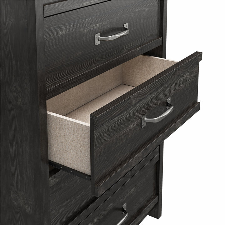 Pewter handle dresser by Draven -  Black Oak