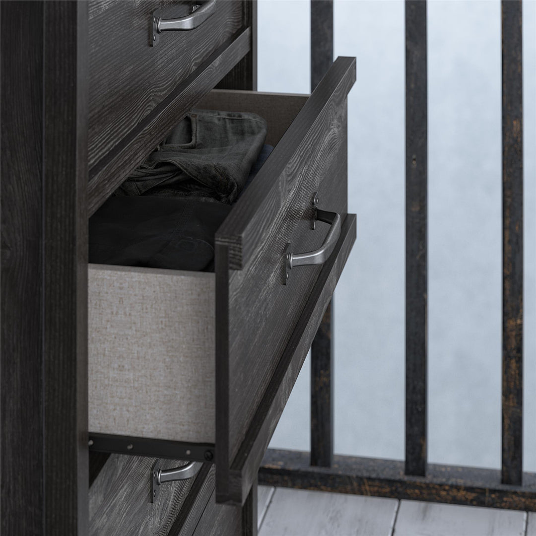 Draven dresser with pewter handles -  Black Oak