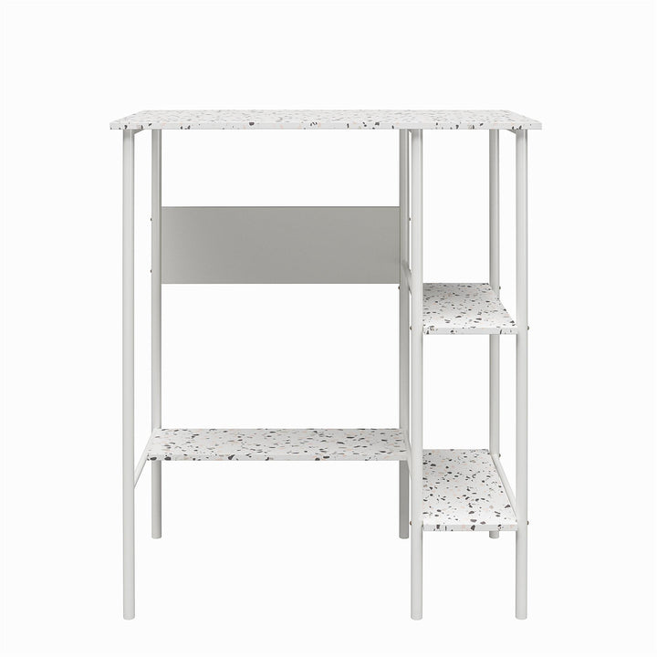 Berkeley Standing Desk with Open Shelves and Large Work Surface  -  Terrazzo