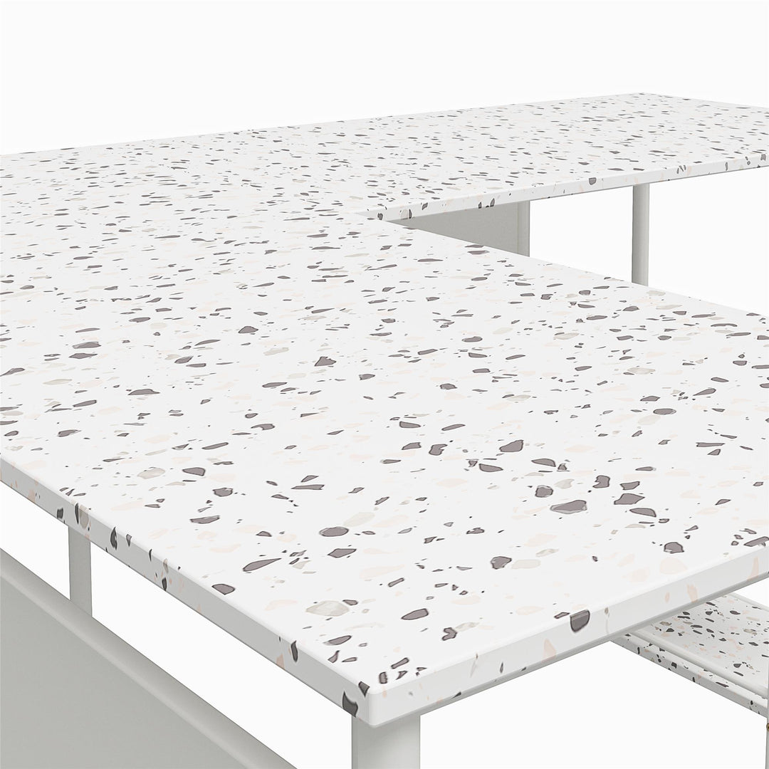 Berkeley's open shelf L desk -  Terrazzo