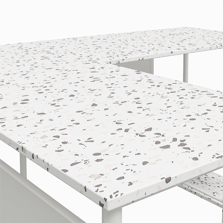 Berkeley's open shelf L desk -  Terrazzo
