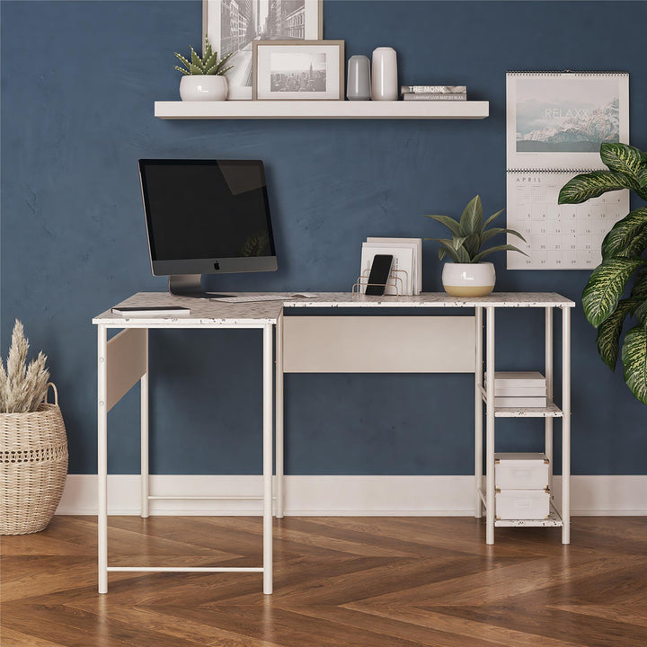 Modern Berkeley desk with shelves -  Terrazzo
