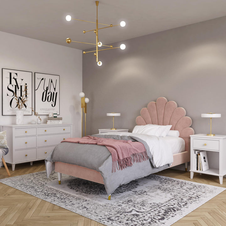 Little Seeds Monarch Hill Upholstered Poppy Bed - Pink - Twin